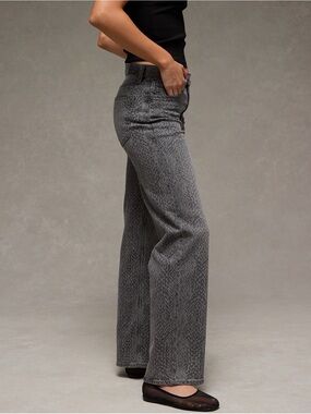 AE Gray Snake-Print Jeans